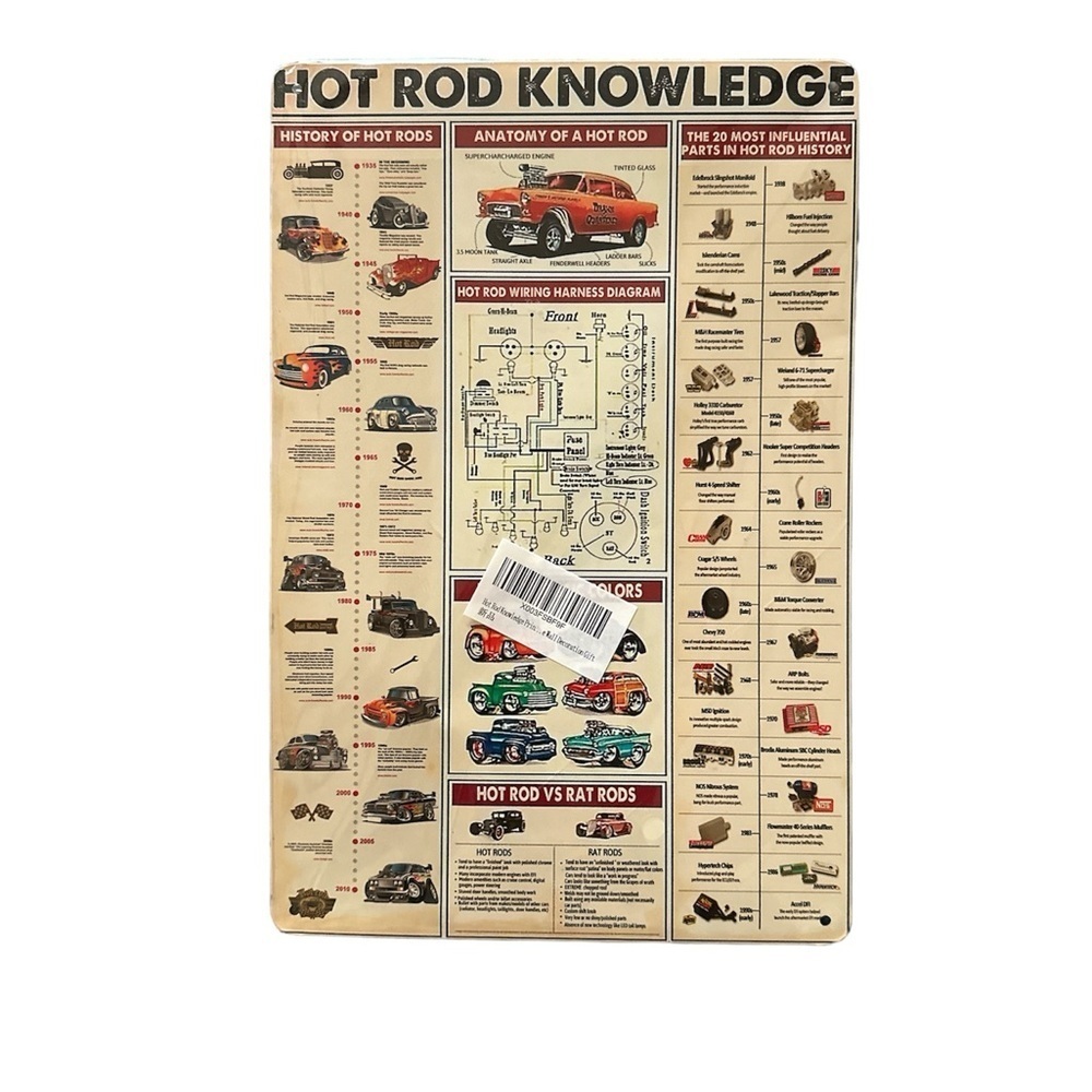 Tin Wall Decor Car Lover Hot Rod *Firm*